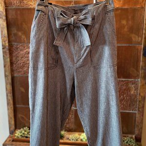 Banana Republic, NWT, Linen-Blend Utility Pant * Navy Mini-Stripe, 16